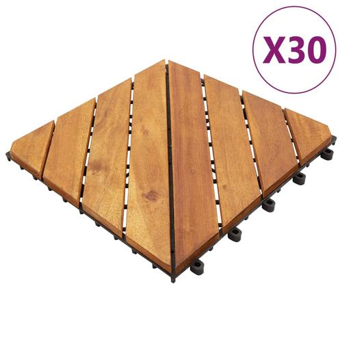 vidaXL Terrassenfliesen 30 Stk. Braun 30×30 cm Massivholz Akazie