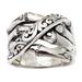 Traditional Bamboo,'Bamboo-Inspired Sterling Silver Band Ring'