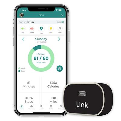 Link My Pet GPS Dog Tracker + Activity Monitor with Black Wrap