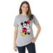 Plus Size Women's Disney Women's Short Sleeve Crew Tee Heather Gray Mickey Mouse and Minnie Mouse Hug by Disney in Heather Grey Disney Group (Size M)