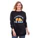 Plus Size Women's Disney Women's Long Sleeve Fleece Sweatshirt Winnie the Pooh Rather Be In Bed by Disney in Black Pooh Bed (Size 3X)