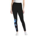 Plus Size Women's Disney Women's Black Leggings Stitch Placed by Disney in Black Stitch Pose (Size 4X)