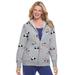 Plus Size Women's Disney Women's Zip Up Fleece Hoodie Mickey Mouse and Friends All Over Print by Disney in Heather Grey Mickey Friends (Size M)