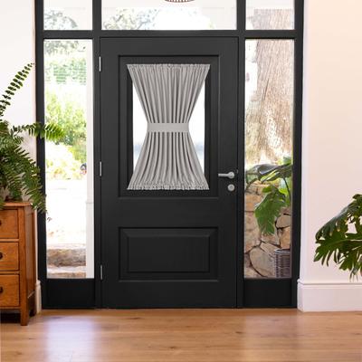 Wide Width Darcy Rod Pocket Door Panel With Tieback by Achim Home Décor in Grey (Size 54