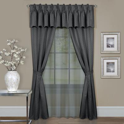 Wide Width Claire 6 Pc Window Curtain Set by Achim Home Décor in Charcoal (Size 55