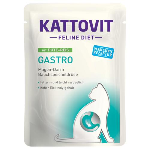 24x85g Gastro Pouch mit Pute & Reis Kattovit Katzenfutter nass