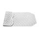 KMINA - Extra Long Bath Mat Non slip Anti Mould (41" x 15.75"), Large Shower Mats for Inside Shower, Bathroom Mats with Suction Cups, White Bath Mat, 100% Natural Rubber, BPA Free - Made in Europe