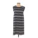 Ann Taylor LOFT Casual Dress - Shift: Black Stripes Dresses - Women's Size 2X-Small