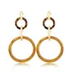 Boho Linked DstressBoucles d'oreilles pour femmes Circle with Marble Gold Document Linked