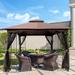 Outdoor Patio Gazebo Canopy Tent With Ventilated Double Roof