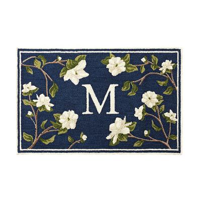 Magnolia Branch Door Mat - Blue, 30" x 48" Blue, Y - Frontgate