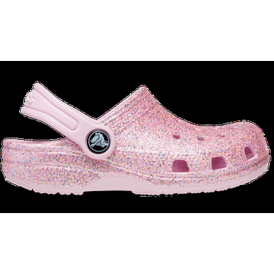 Crocs White/Rainbow Toddler Classic Glitter Clog Shoes