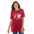 Plus Size Women's Disney Women's Short Sleeve Crew Tee Red Winnie the Pooh Let Me Sleep by Disney in Classic Red Pooh (Size 2X)