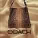 Coach Bags | Coach Phoebe Snakeskin Embossed Leather Shoulder Bag | Color: Brown/Tan | Size: 12” H X 12” L X 4” D
