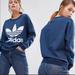 Adidas Tops | Adidas Denim Look Pullover Sweatshirt Trefoil Logo | Color: Blue/White | Size: S