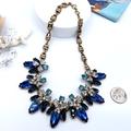 J. Crew Jewelry | J.Crew Vintage Crystal Petal Cluster Statement Necklace | Color: Blue/Gold | Size: Os