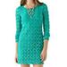 Free People Dresses | Free People Lace Crochet Lined Bodycon Fitted Long Sleeve Mini Dress Womens 4 | Color: Blue/Green | Size: 4