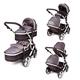 Kids Kargo Duellette Twins Double Tandem Pushchair (Silver Without Isofix Car Seats)