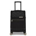 Ted Baker Luggage Albany ECO Collection, Lightweight Cabin 4 Wheel Spinner Suitcase with Gold Hardware, Black