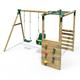 Rebo® Wooden Garden Children's Swing Set with Monkey Bar Attachment - Luna Green | OutdoorToys | Kids' Outdoor Wooden Play Equipment for Gardens, Frame and Accessories Included, Weather Resistant
