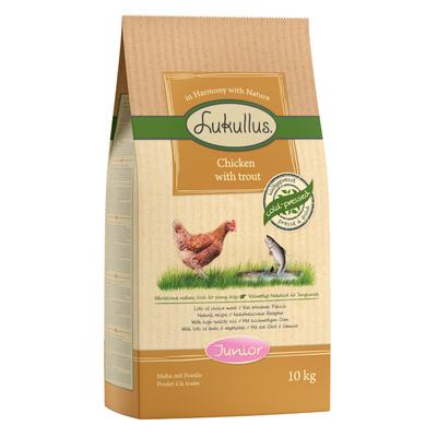 Lukullus Kaltgepresst Junior Huhn & Forelle - Sparpaket: 2 x 10 kg