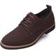 Mens Suede Shoes Dress Shoes Classic Oxford-Fashion Lace Up Derby Shoes Brown UK 11