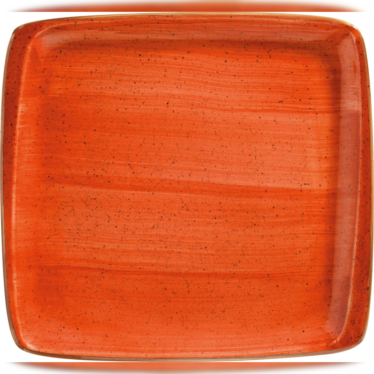 6x Bonna Aura Terracotta Moove Platte rechteckig 32x30cm 2,5cm hoch Orange Creme Porzellan ATCMOV41KR Servierplatten Speise Geschirr Image