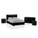 Lofa Contemporary Black Wood Storage Panel Bedroom Set with LED by Furniture of America