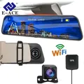 E-ACE 2K Stream Media Dash Caméra Miroir 12 en effet Voiture DVR 1440P WiFi Enregistreur Vidéo