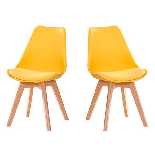 Set aus zwei skandinavischen Stühlen VLSY Gelb - Gelb