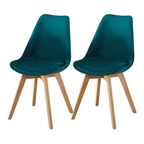 Set aus zwei skandinavischen fream Stühlen smaragdgrün - Smaragdgrün
