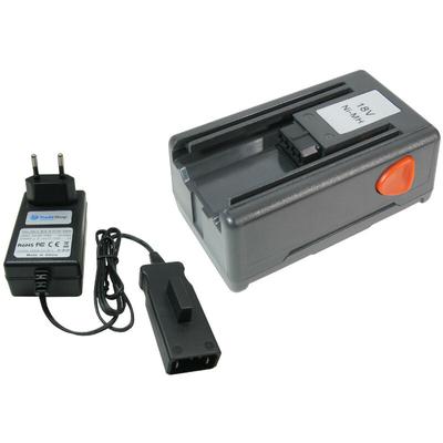 2in1 Set: Ni-MH Akku 18V 1500mAh 27Wh + Ladegerät Netzteil für Gardena Elektrowerkzeuge Image