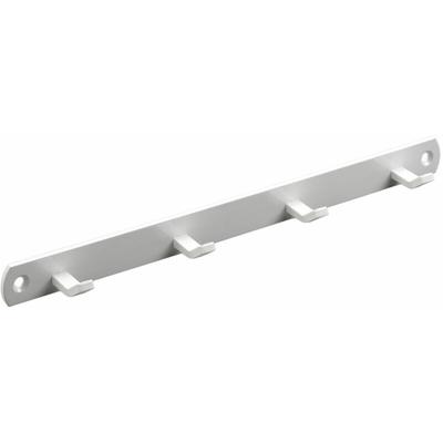 Hettich - Garderobenleiste 4 Haken 27,0 x 2,0 x 3,0 cm weiß Hakenleisten