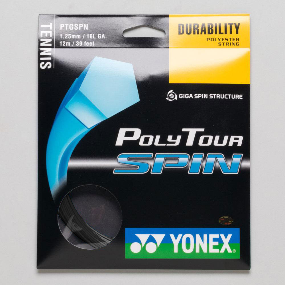 Yonex POLYTOUR Spin 16L 1.25 Tennis String Packages Black - Yonex