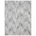 Gray/White 108 x 144 x 0.2 in Area Rug - Corrigan Studio® Jahni Neutral Distressed Herringbone Contemporary Area Rug Polyester | Wayfair