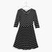 Anthropologie Dresses | Anthropologie Puella Chevron Fit & Flare Tee Dress Petite L | Color: Black/White | Size: L