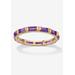 Women's Yellow Gold-Plated Birthstone Baguette Eternity Ring by PalmBeach Jewelry in February (Size 7)