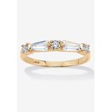 Women's Gold Over Sterling Silver Round Wedding Band Ring Cubic Zirconia by PalmBeach Jewelry in Cubic Zirconia (Size 9)