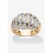 Women's Yellow Gold-Plated Sterling Silver Genuine Diamond Accent Dome Ring by PalmBeach Jewelry in Diamond (Size 8)