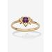 Women's Yellow Gold-Plated Simulated Birthstone Ring by PalmBeach Jewelry in February (Size 9)