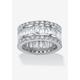 Women's Platinum-Plated Eternity Bridal Ring Cubic Zirconia (9 1/3 cttw TDW) by PalmBeach Jewelry in Platinum (Size 8)