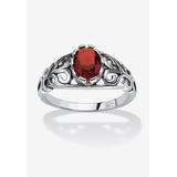 Women's Sterling Silver Swirl Simulated Birthstone Ring by PalmBeach Jewelry in January (Size 9)