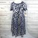 Lularoe Dresses | Lularoe Carly Dress Sequin Blue Silver Size Small | Color: Blue/Silver | Size: S