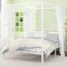 Mercury Row® Tabiauea Metal Canopy Bed Frame w/ Wooden or Metal Slats Metal in White | 72 H x 53.9 W x 78.3 D in | Wayfair