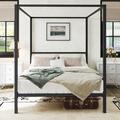 Mercury Row® Tabiauea Metal Canopy Bed Frame w/ Wooden or Metal Slats Metal in Black | 72 H x 60.2 W x 83 D in | Wayfair