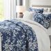 Red Barrel Studio® Blue/White 100% Quilt Set Satin/Pima Cotton in Blue/Navy/White | King Quilt + 2 King Pillow Shams | Wayfair