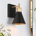 Corrigan Studio® Brooklyn-BB 1 - Light Dimmable Black Armed Sconce Metal | 8.3 H x 4.7 W x 7.1 D in | Wayfair 5E4106AC16A444E7B71774D121662333