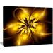 Everly Quinn Shiny Gold Fractal Flower on Black - Wrapped Canvas Graphic Art Canvas in Black/Yellow | 12 H x 20 W in | Wayfair