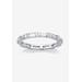 Women's Sterling Silver Simulated Birthstone Eternity Ring by PalmBeach Jewelry in April (Size 10)