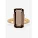 Women's Yellow Gold over Silver Smoky Quartz and White Topaz Ring (11 5/8 cttw.) by PalmBeach Jewelry in Yellow Gold (Size 7)